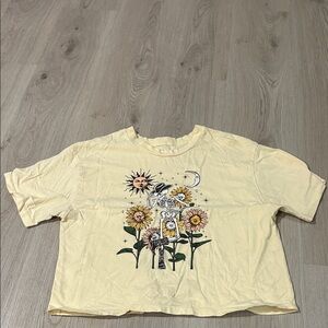 Yellow Graphic Crop Top